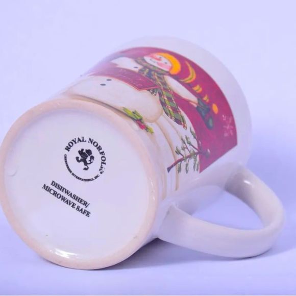 ROYAL NORFOLK Holiday Merry Christmas SNOW MAN Frosty14 OZ Coffee Mug Cup - Picture 7 of 10